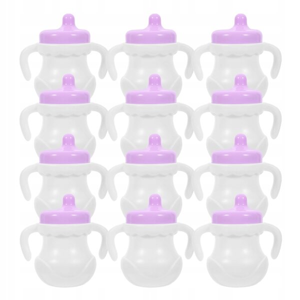 12 Plastikflaschen für Puppen, Kinderspiel-Miniaturzubehör