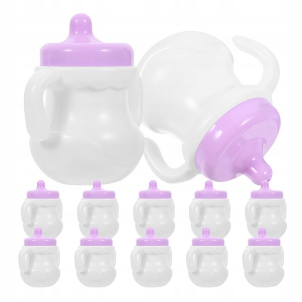 12 Plastikflaschen für Puppen, Kinderspiel-Miniaturzubehör