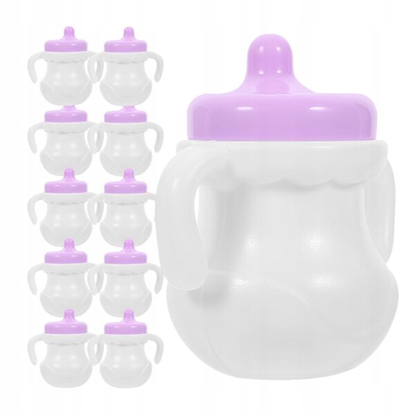 12 Plastikflaschen für Puppen, Kinderspiel-Miniaturzubehör