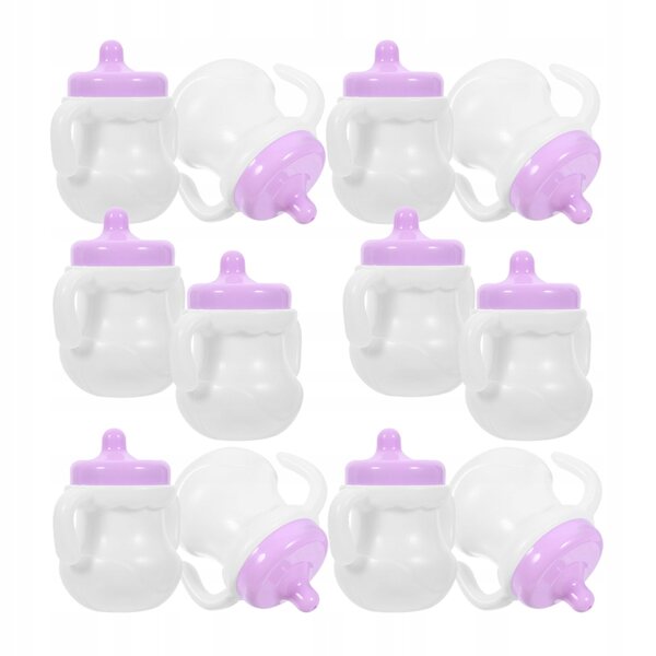 12 Plastikflaschen für Puppen, Kinderspiel-Miniaturzubehör