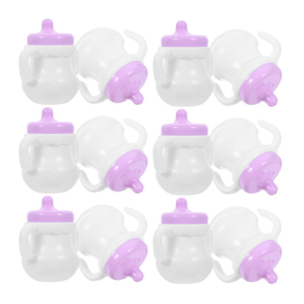 12 Plastikflaschen für Puppen, Kinderspiel-Miniaturzubehör