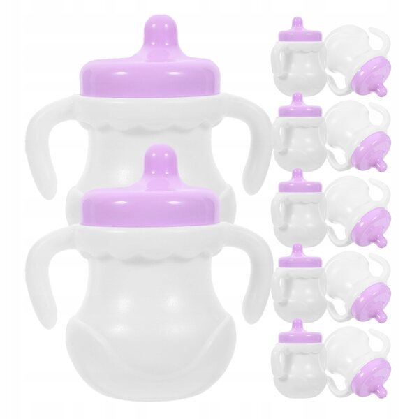 12 Plastikflaschen für Puppen, Kinderspiel-Miniaturzubehör