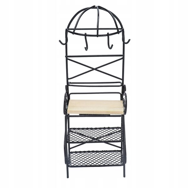 Miniatura Scaffale 1:12 per Casa delle Bambole in Metallo e Legno 18x6,5x4,5 cm