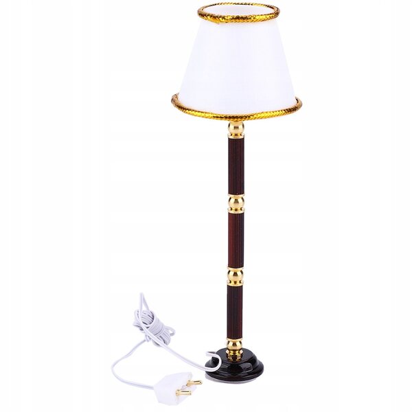 1:12 Mini-Stehlampe aus Metall mit LED für Puppenhaus