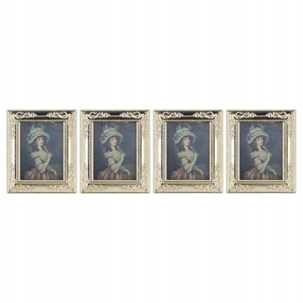 Set 4 Miniature Quadri con Cornici Antiche in Scala 1:12 per Case delle Bambole