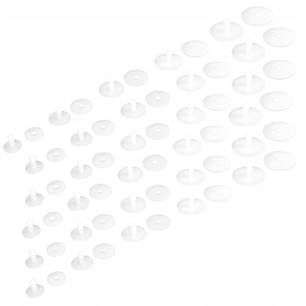 Set 50 connettori bianchi in plastica per articolazioni bambole DIY 5 misure