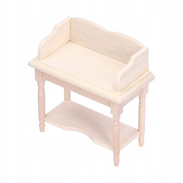 Miniatura bianco scrivania per casa delle bambole 1:12 in legno composito