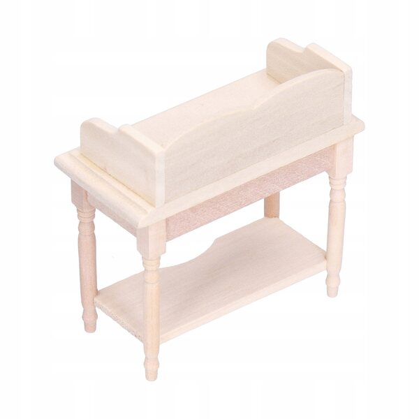 Miniatura bianco scrivania per casa delle bambole 1:12 in legno composito