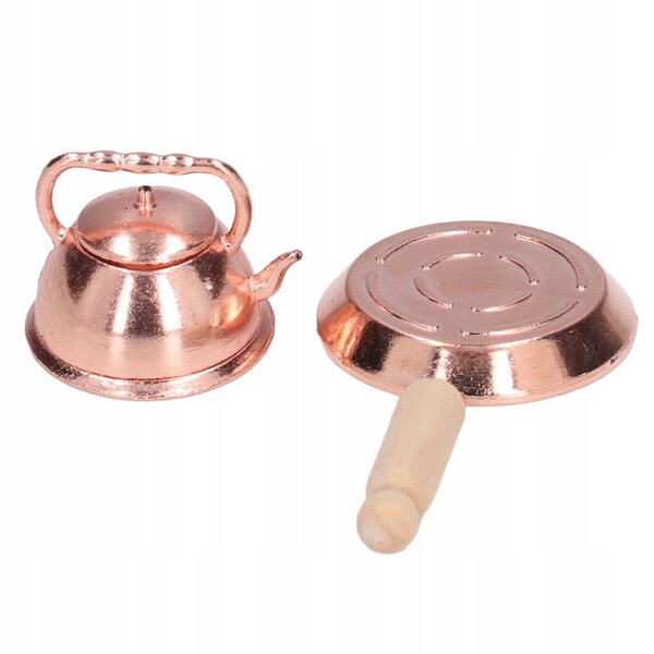 Miniatur-Set 3-teilig, Küchenzubehör, Puppenhaus 1:12 aus Metall