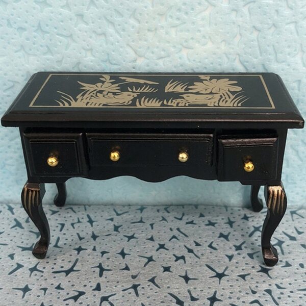 Miniatura mobili retrò in legno scrivania per bambole scala 1:12 ecologica