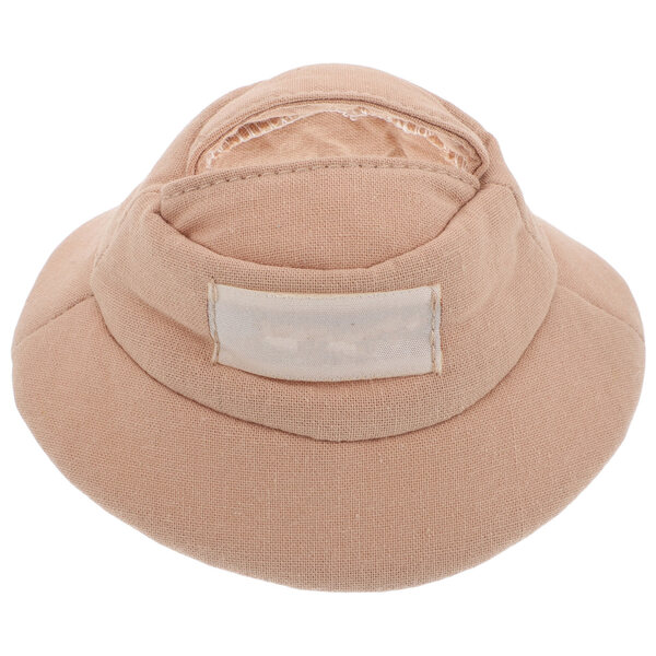Stylischer khakifarbener Puppenhut, kleines Modeaccessoire für Vinylpuppen