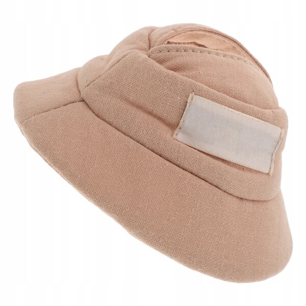 Stylischer khakifarbener Puppenhut, kleines Modeaccessoire für Vinylpuppen