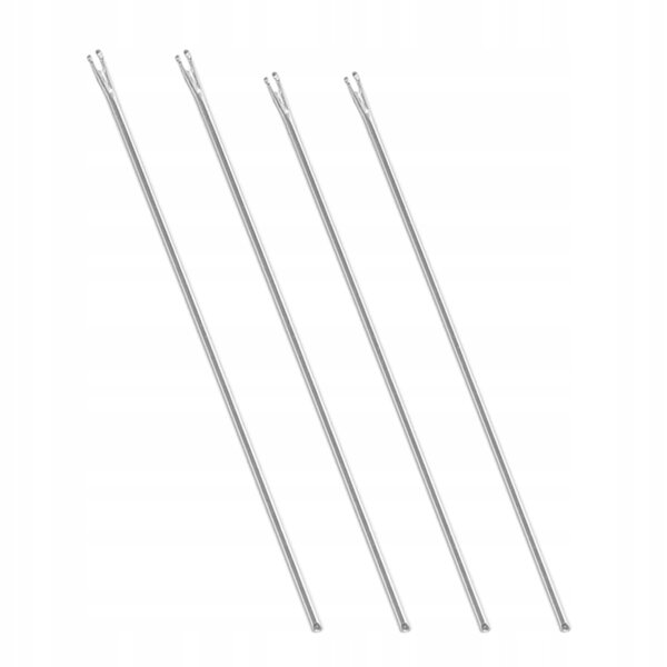 Set 4 strumenti in metallo per l'inserimento capelli bambole fai-da-te color argento