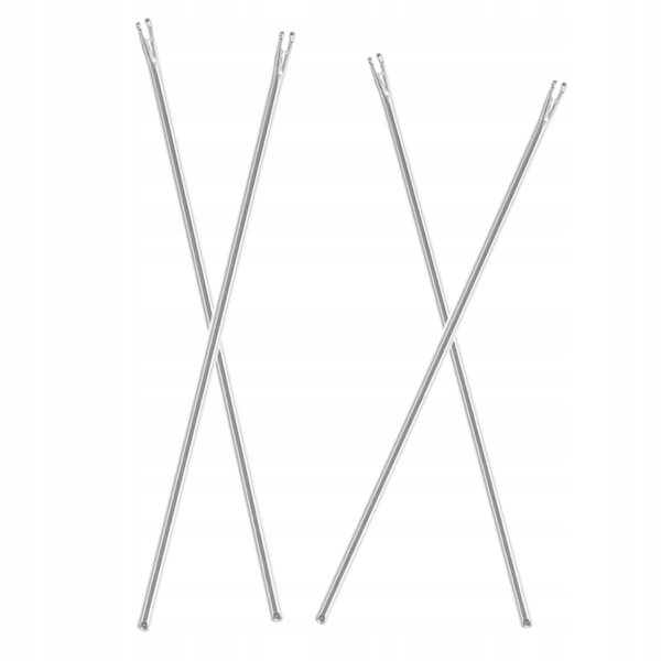 Set 4 strumenti in metallo per l'inserimento capelli bambole fai-da-te color argento