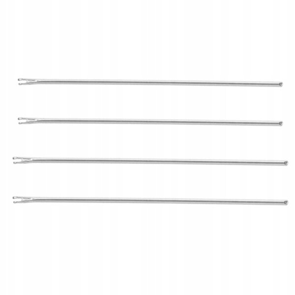 Set 4 strumenti in metallo per l'inserimento capelli bambole fai-da-te color argento