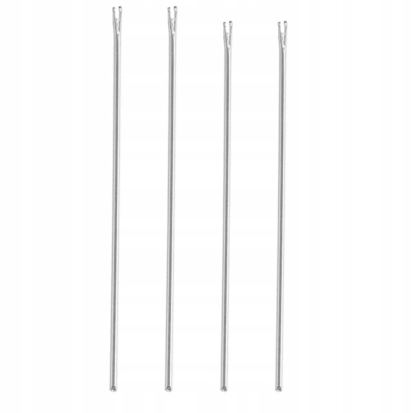Set 4 strumenti in metallo per l'inserimento capelli bambole fai-da-te color argento