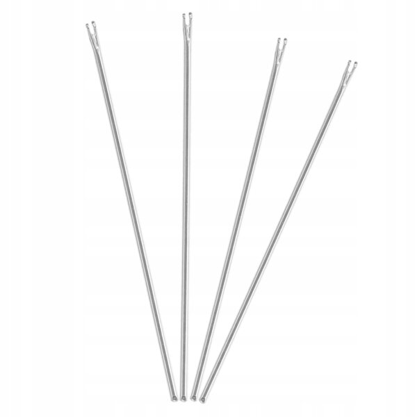 Set 4 strumenti in metallo per l'inserimento capelli bambole fai-da-te color argento