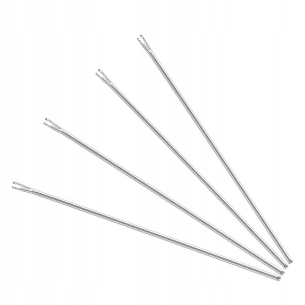 Set 4 strumenti in metallo per l'inserimento capelli bambole fai-da-te color argento