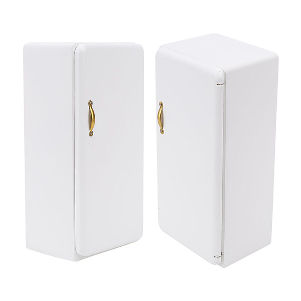 Mini frigorifero bianco 1:12 per casa delle bambole, accessorio cucina moderno
