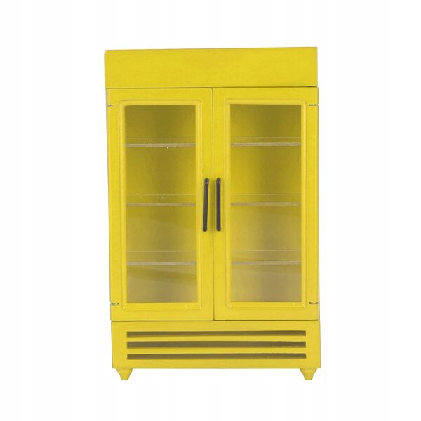 Mini frigorifero in legno per bambole portatile, accessorio per casa delle bambole 1:12