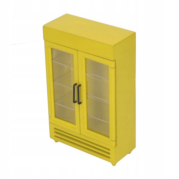 Mini frigorifero in legno per bambole portatile, accessorio per casa delle bambole 1:12