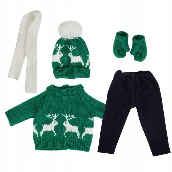 Weihnachtskleidung für 18-Zoll-Puppen: Pullover, Hosen und Mützen
