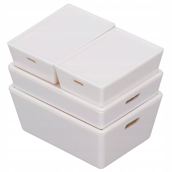 Set aus 4 Puppenhaus-Aufbewahrungsboxen mit perfekten Details