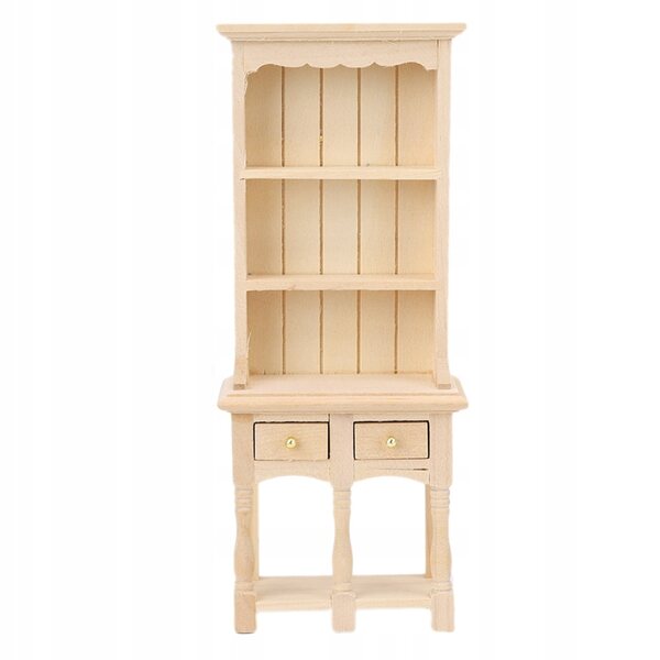 Dekorativer Miniaturschreibtisch mit 3-stufigem Regal und Holzschubladen