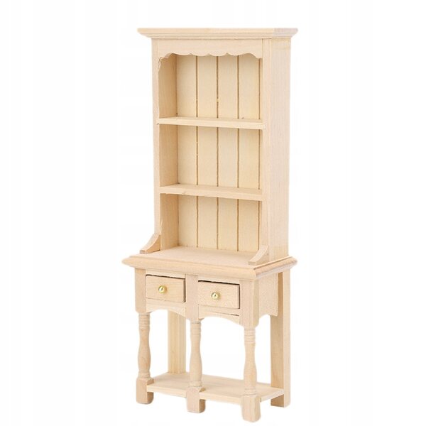 Dekorativer Miniaturschreibtisch mit 3-stufigem Regal und Holzschubladen