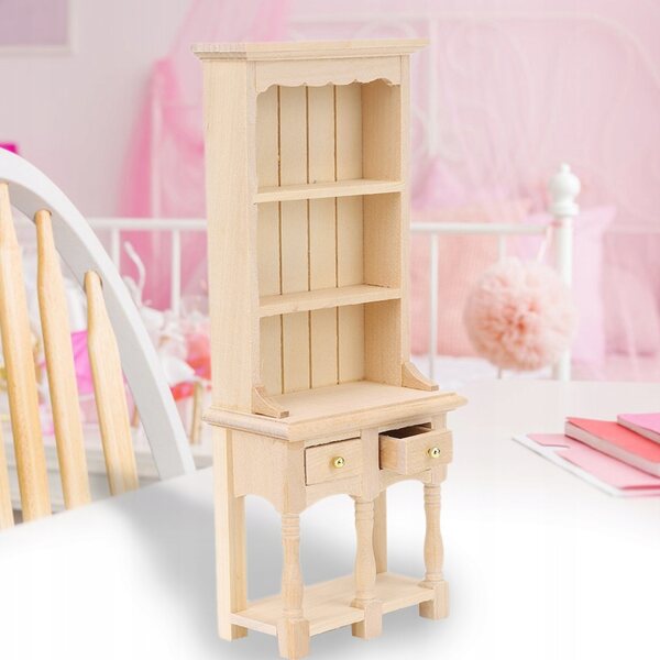 Dekorativer Miniaturschreibtisch mit 3-stufigem Regal und Holzschubladen