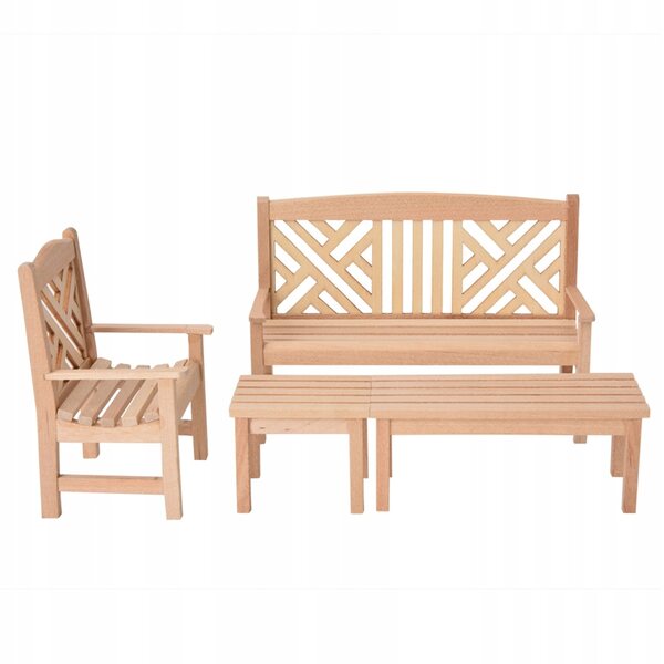 Set Mini-Holzmöbel für Puppenhäuser im Maßstab 1:12 – Tisch und Stuhl