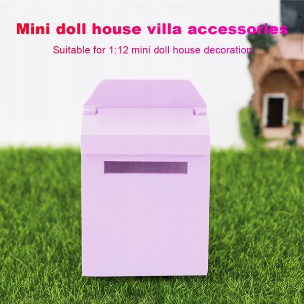 Bunte hölzerne Skrzynka 1:12 für Puppenhaus, Miniatur-Deko-Accessoire