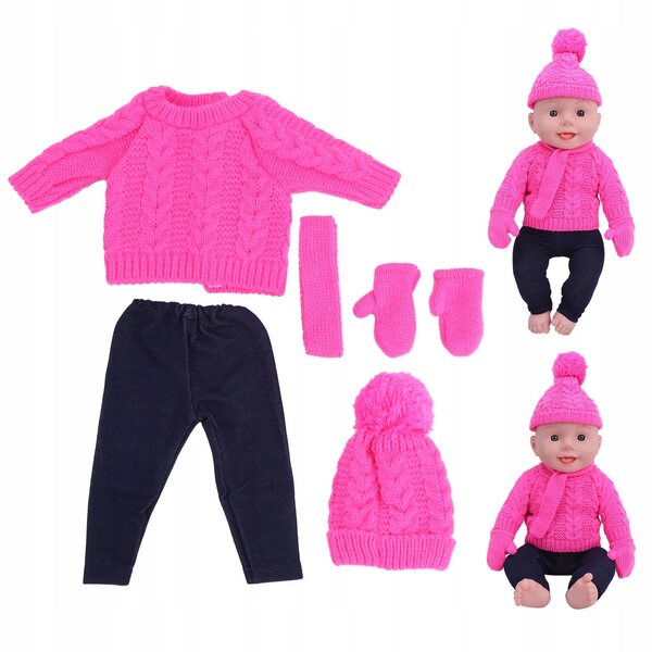 Puppenkleidung: sichere und farbenfrohe Pullover, Hosen, Mützen und Accessoires
