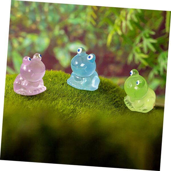 IMIKEYA 7 Pezzi Statuette Luminosi a Forma di Rana in Resina Miniatura Decorazione Indoor e Outdoor