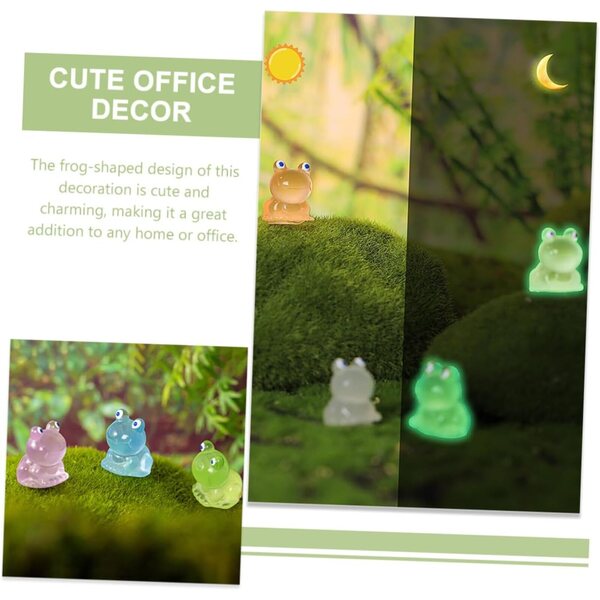 IMIKEYA 7 Pezzi Statuette Luminosi a Forma di Rana in Resina Miniatura Decorazione Indoor e Outdoor