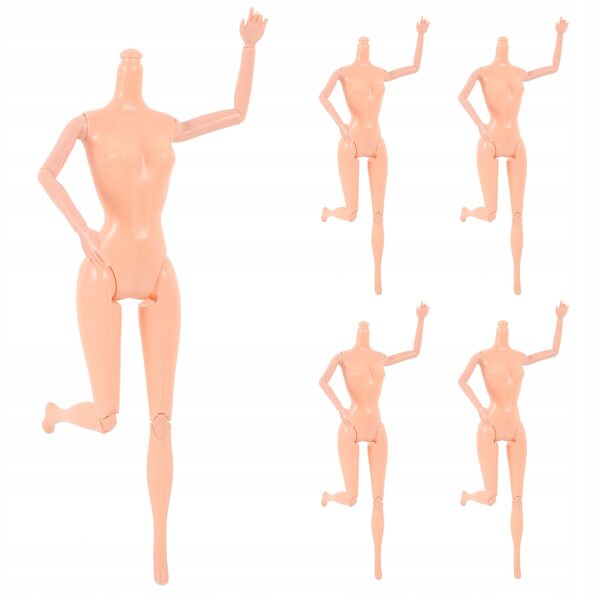 Set 5 Corpi Bambole in Plastica con Articolazioni Mobili Gioco DIY per Bambini