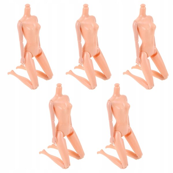 Set 5 Corpi Bambole in Plastica con Articolazioni Mobili Gioco DIY per Bambini