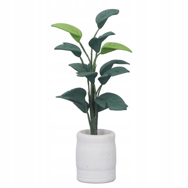 Pianta in miniatura per casa delle bambole 1:12 decorazione fogliata in ceramica