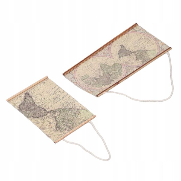 Mini Mappa Mondo 1:12 per Casa delle Bambole - Set 2 Pezzi Carta Ecologica