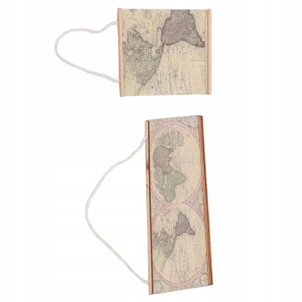 Mini Mappa Mondo 1:12 per Casa delle Bambole - Set 2 Pezzi Carta Ecologica