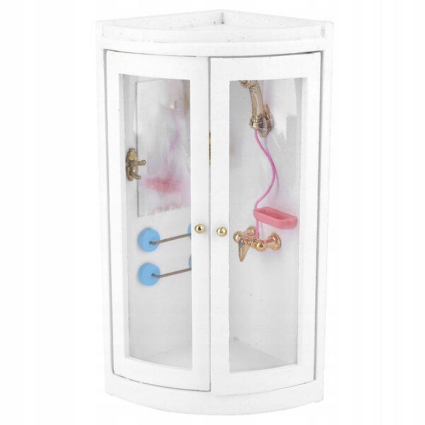 Miniature in legno per casa delle bambole 1:12 - accessorio bagno con doccia
