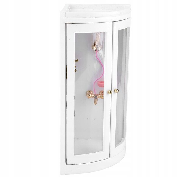 Miniature in legno per casa delle bambole 1:12 - accessorio bagno con doccia