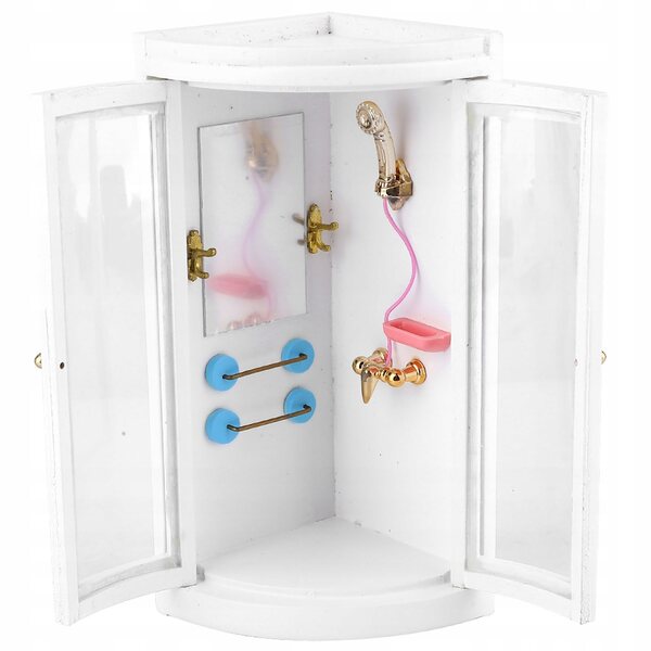 Miniature in legno per casa delle bambole 1:12 - accessorio bagno con doccia