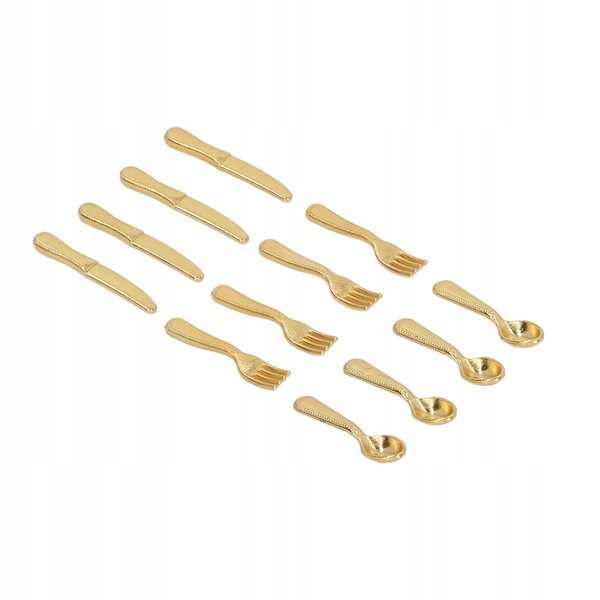 5er-Pack Puppenhaus-Miniatur-Besteckset 1:12, Messer, Gabeln, Löffel