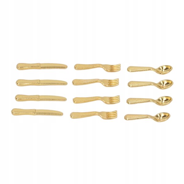 5er-Pack Puppenhaus-Miniatur-Besteckset 1:12, Messer, Gabeln, Löffel