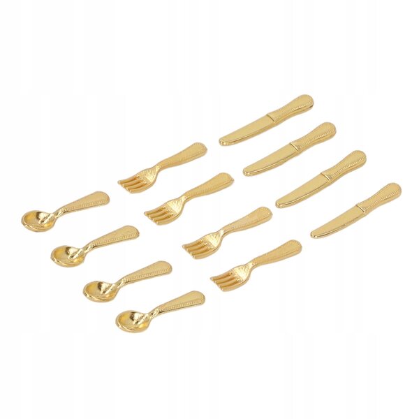 5er-Pack Puppenhaus-Miniatur-Besteckset 1:12, Messer, Gabeln, Löffel