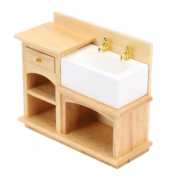 1:12 Puppenhaus-Miniaturzubehör – realistische Holzmöbel