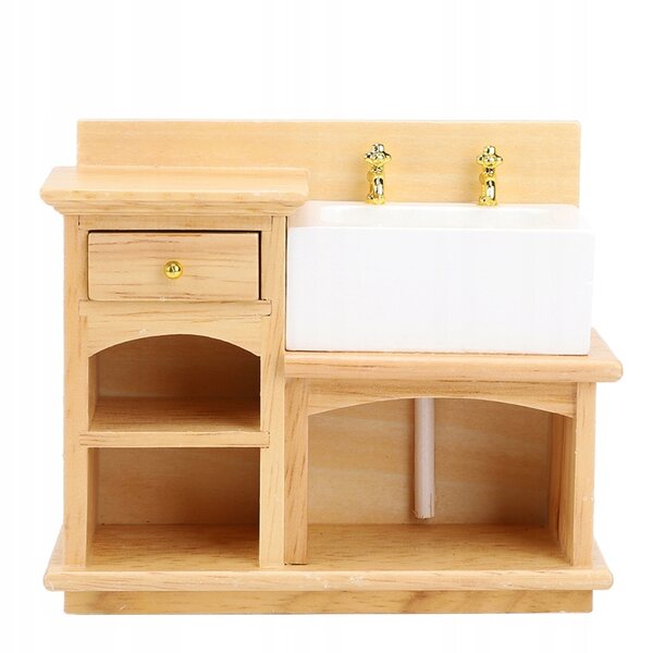 1:12 Puppenhaus-Miniaturzubehör – realistische Holzmöbel