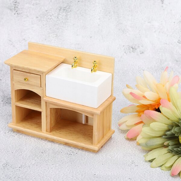 1:12 Puppenhaus-Miniaturzubehör – realistische Holzmöbel