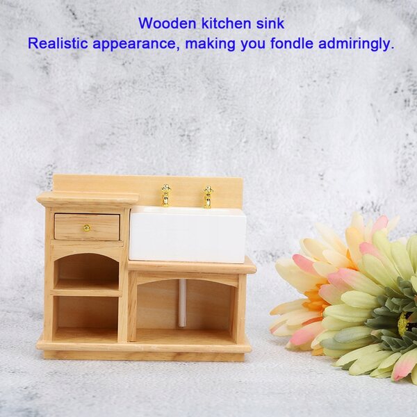 1:12 Puppenhaus-Miniaturzubehör – realistische Holzmöbel
